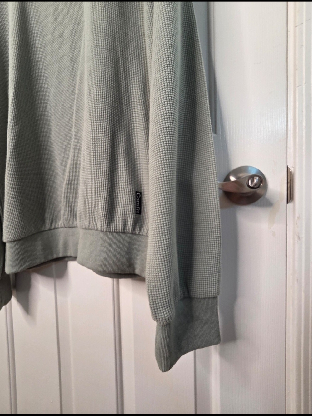 COMFRT Waffle Knit Crewneck Sweatshirt – Size L – Sage Green – Oversized Lounge - Picture 3 of 7